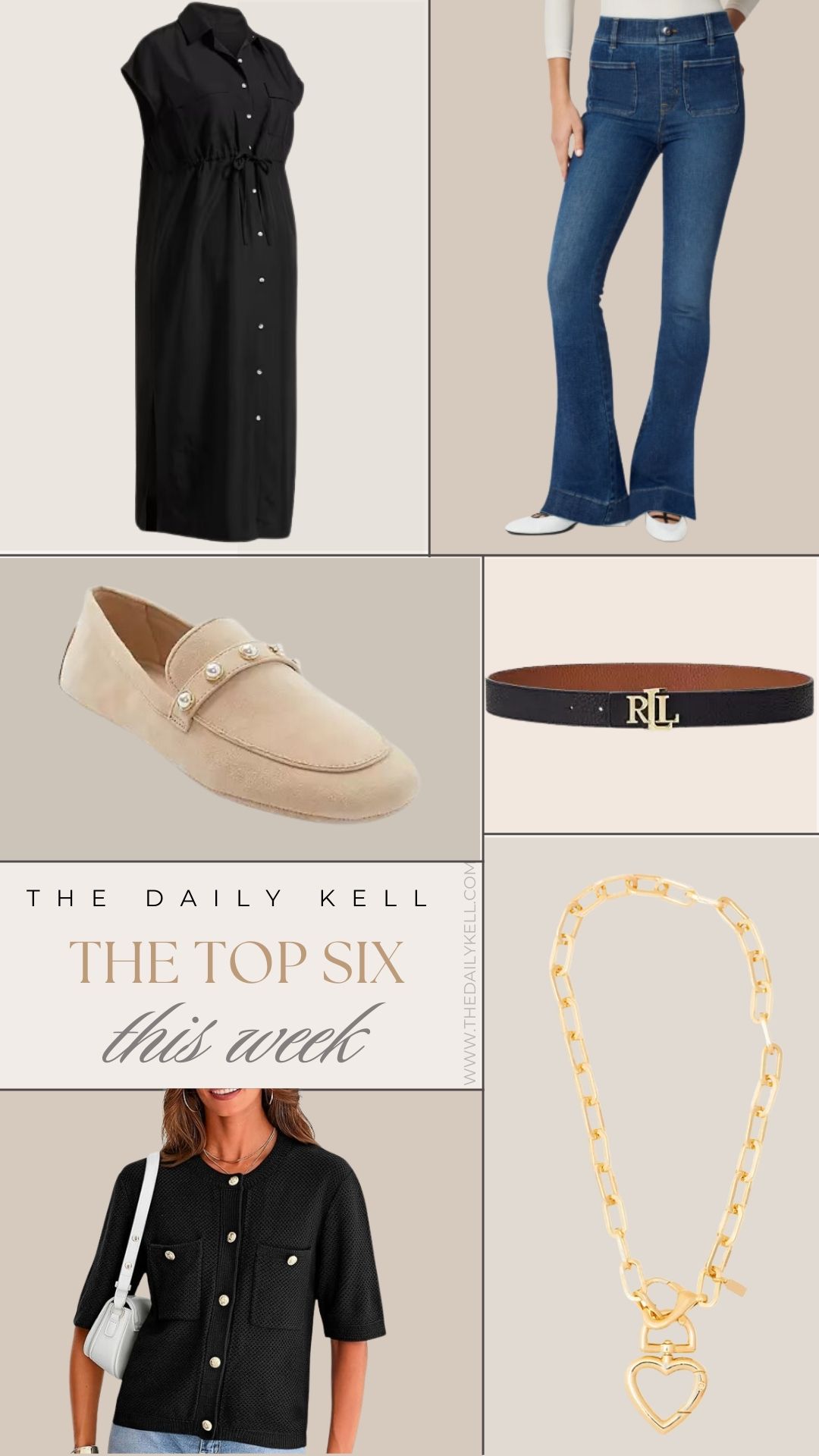 weekly best sellers, old navy defined waist utility dress, spanx patch work denim, stuart weitzman pearl driving loafer, ralph lauren reversible belt, pretty garden short sleeve lady cardigan, kenneth jay lane gold heart clasp necklace