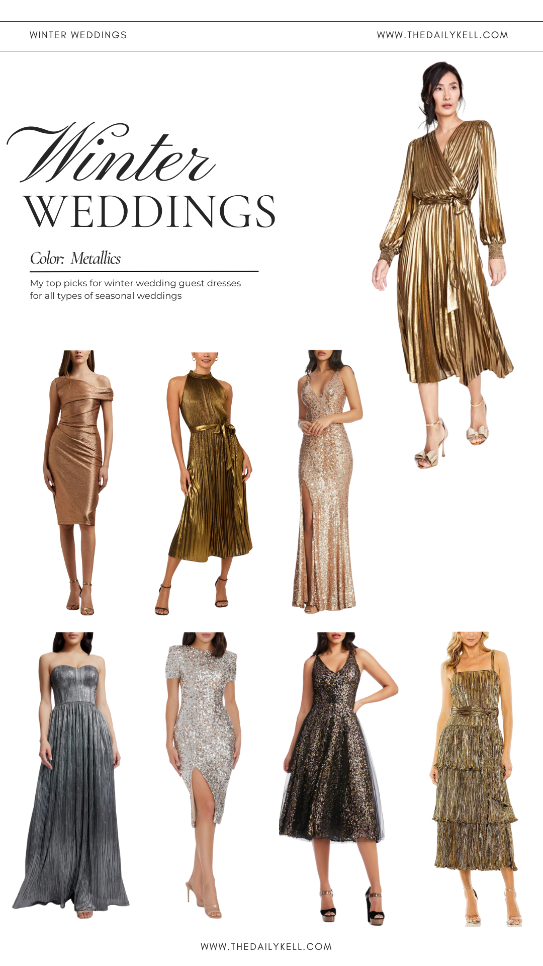  Winter Wedding Guest Dresses: A Stylish Guide to Metallic Attire


